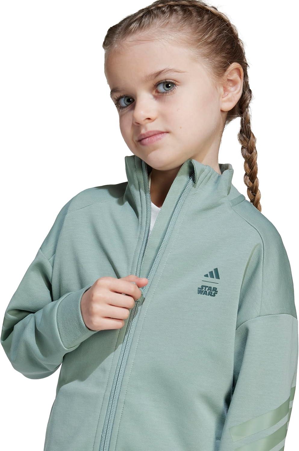 imageadidas Kids Star Wars Mandalorian Track TopSilver GreenCyber Metallic
