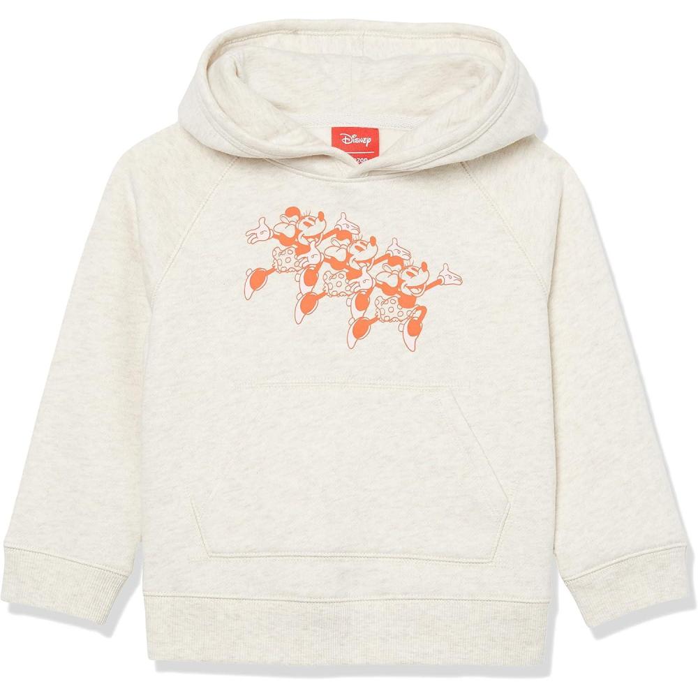imageAmazon Essentials Disney  Marvel  Star Wars  Frozen  Princess Girls and Toddlers Fleece Pullover Hoodie SweatshirtMinnie Joy