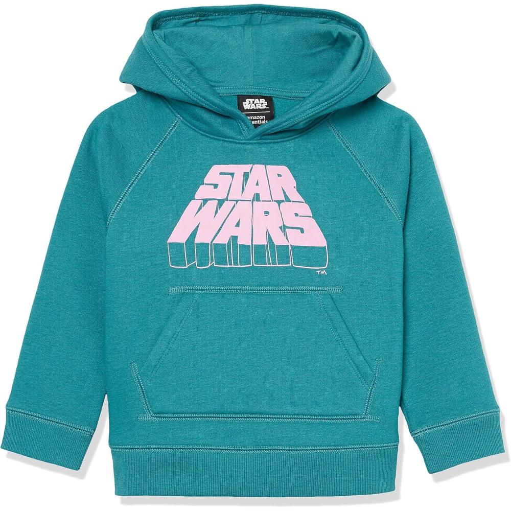 imageAmazon Essentials Disney  Marvel  Star Wars  Frozen  Princess Girls and Toddlers Fleece Pullover Hoodie SweatshirtStar Wars Logo