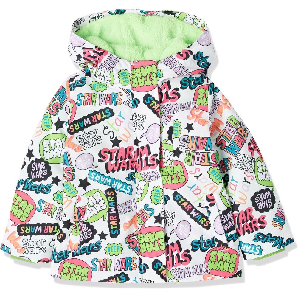 imageAmazon Essentials Disney  Marvel  Star Wars  Frozen  Princess Girls and Toddlers Warm Puffer CoatStar Wars Scribble