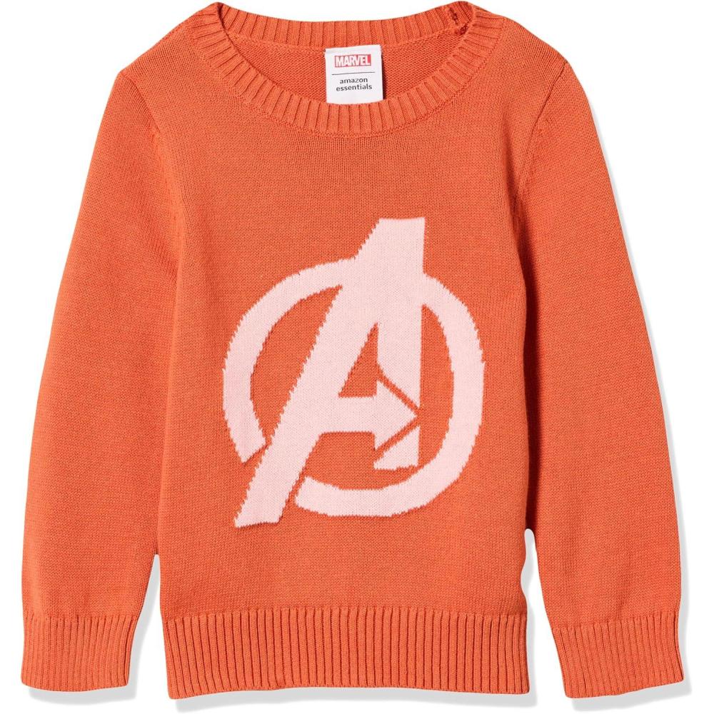 imageAmazon Essentials Disney  Marvel  Star Wars  Princess Girls and Toddlers Crewneck SweatersAvengers Logo  Girls