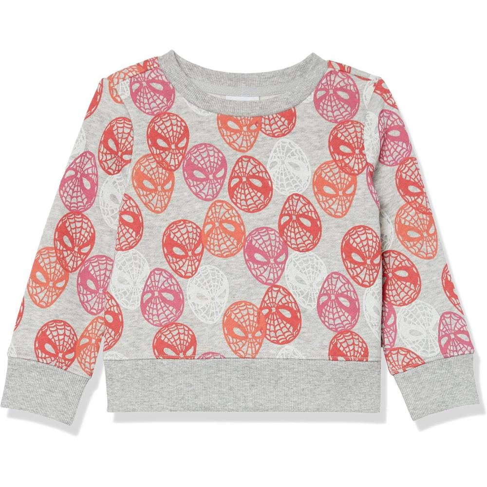 imageAmazon Essentials Disney  Marvel  Star Wars  Princess Girls and Toddlers Fleece Pullover Crew SweatshirtMarvel Spiderman