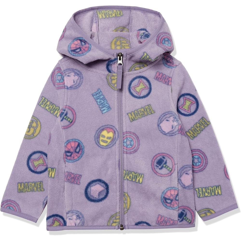 imageAmazon Essentials Disney  Marvel  Star Wars  Princess Girls and Toddlers Polar Fleece FullZip Hoodie JacketsMarvel Logo