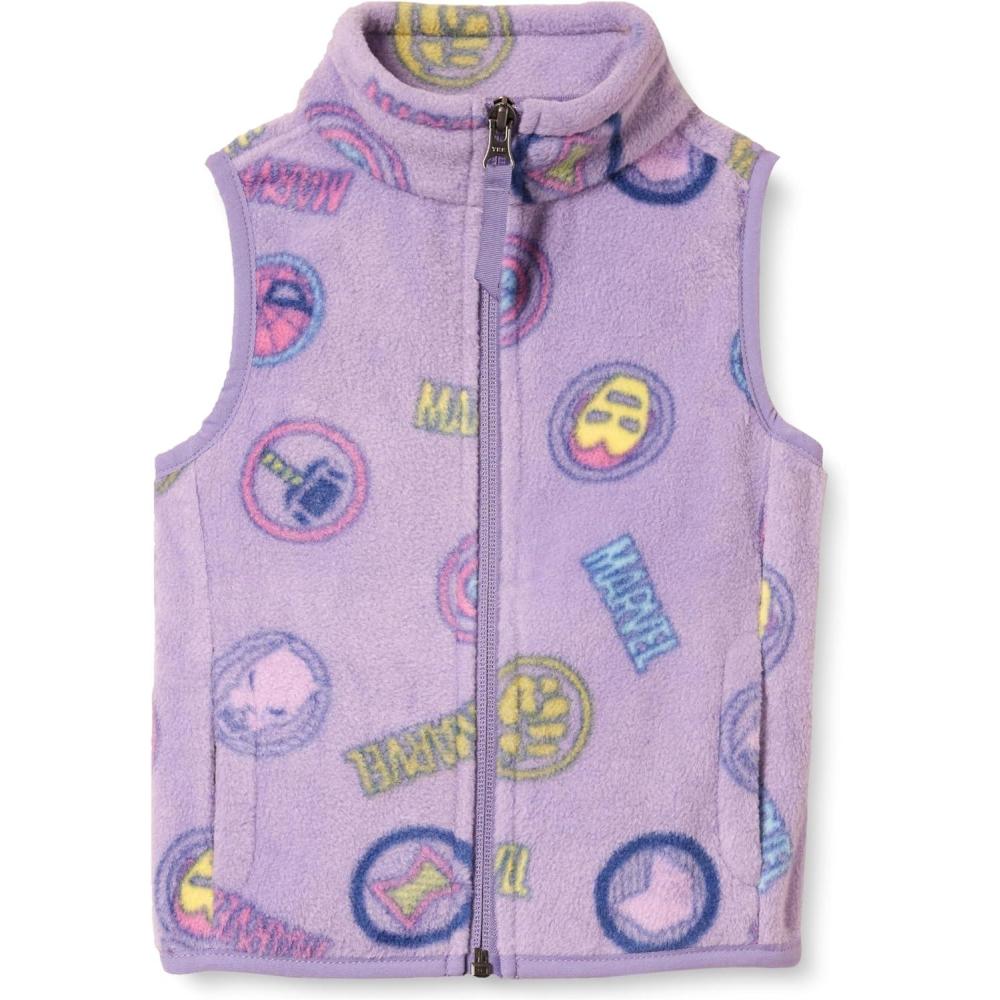 imageAmazon Essentials Disney  Marvel  Star Wars  Princess Girls and Toddlers Polar Fleece VestMarvel Logo