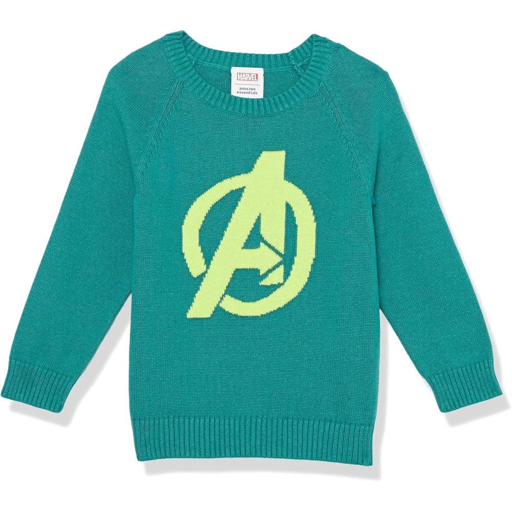 imageAmazon Essentials Disney  Marvel  Star Wars Boys and Toddlers Crewneck SweatersAvengers Logo  Boys
