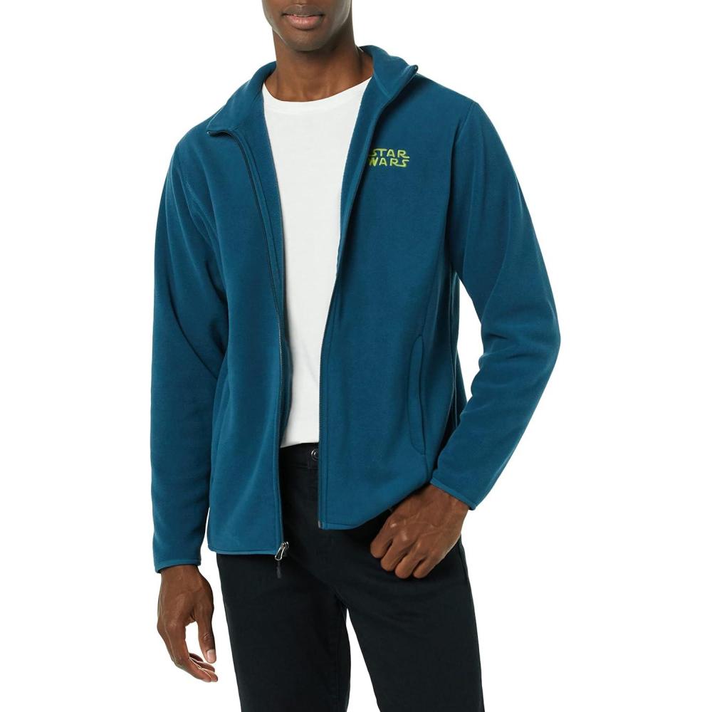imageAmazon Essentials Disney  Marvel  Star Wars Mens Polar Fleece FullZip Mock JacketsStar Wars Logo
