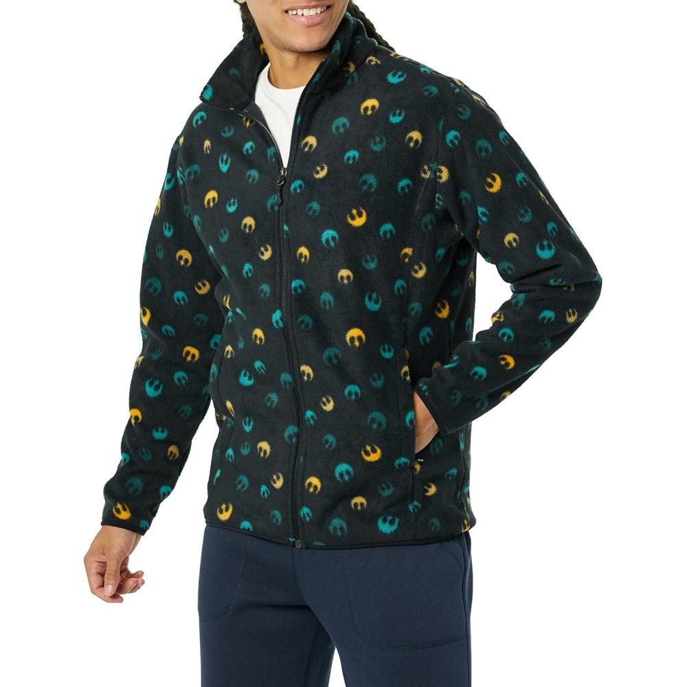imageAmazon Essentials Disney  Marvel  Star Wars Mens Polar Fleece FullZip Mock JacketsStar Wars Rebel