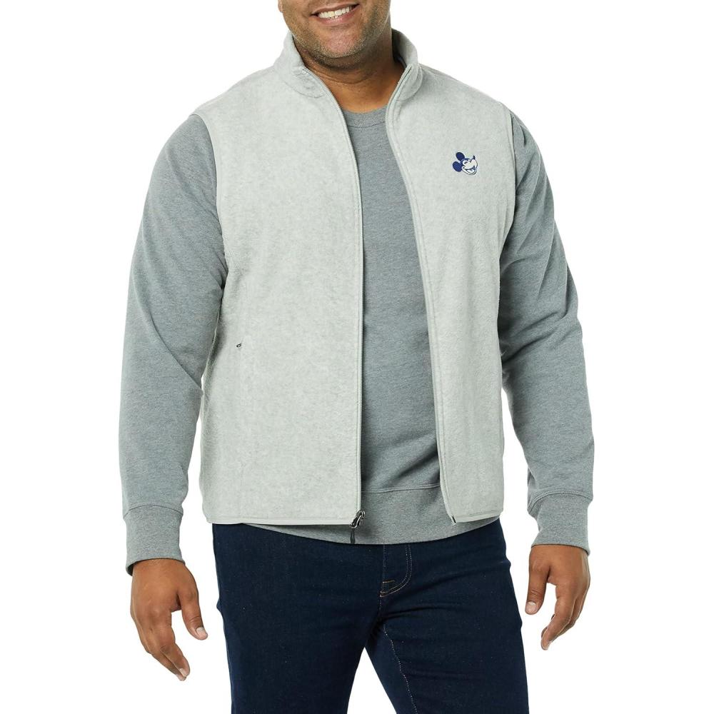 imageAmazon Essentials Disney  Marvel  Star Wars Mens Polar Fleece VestsHappy Mickey