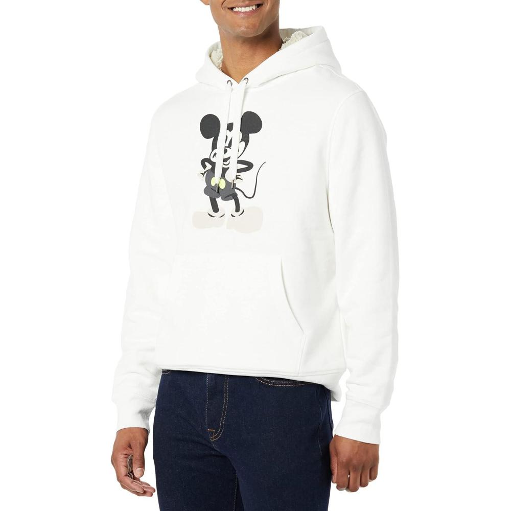 imageAmazon Essentials Disney  Marvel  Star Wars Mens SherpaLined Pullover Hoodie SweatshirtMickey