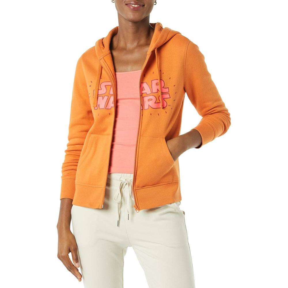 imageAmazon Essentials Disney  Marvel  Star Wars Womens Fleece FullZip Hoodie Sweatshirts Available in Plus SizeStar Wars Logo