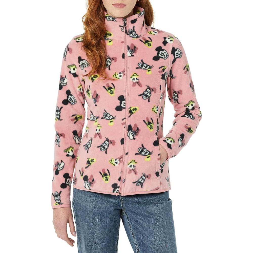 imageAmazon Essentials Disney  Marvel  Star Wars Womens Polar Fleece FullZip Mock JacketsMinnie and Friends