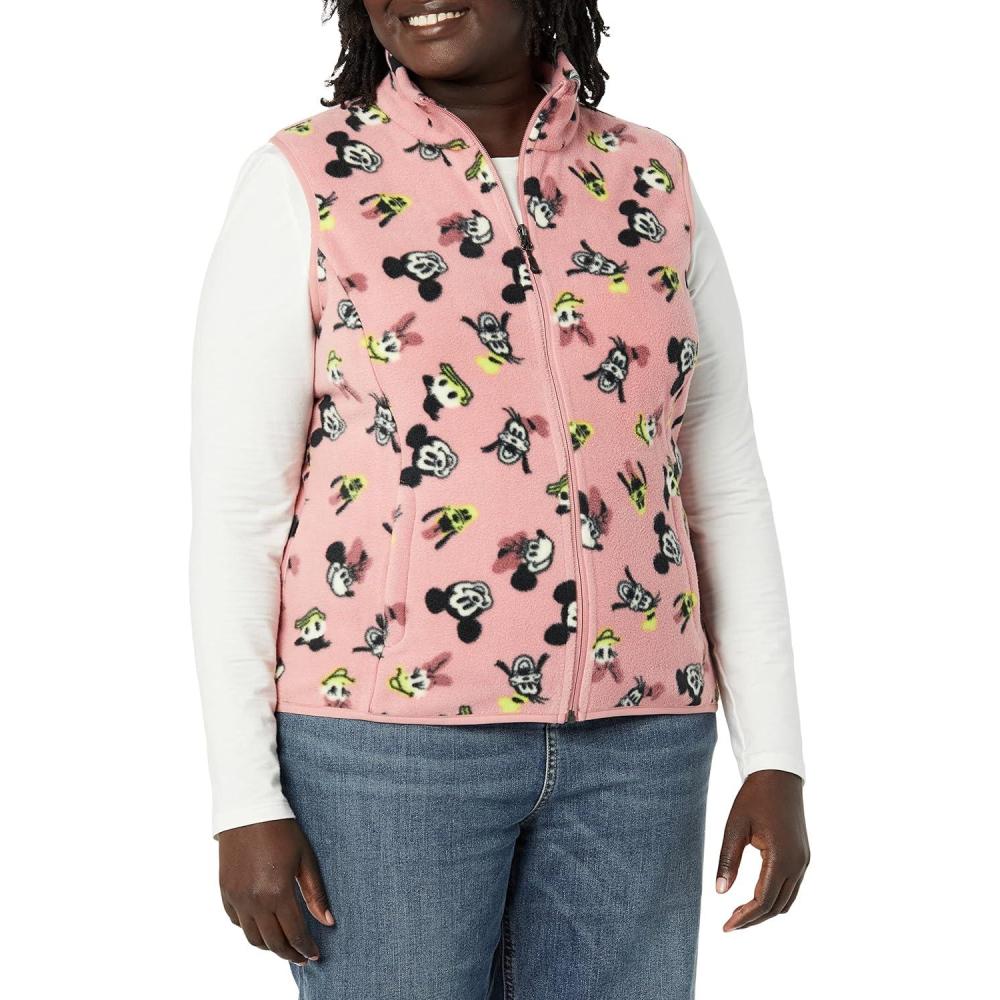 imageAmazon Essentials Disney  Marvel  Star Wars Womens Polar Fleece VestsMinnie and Friends