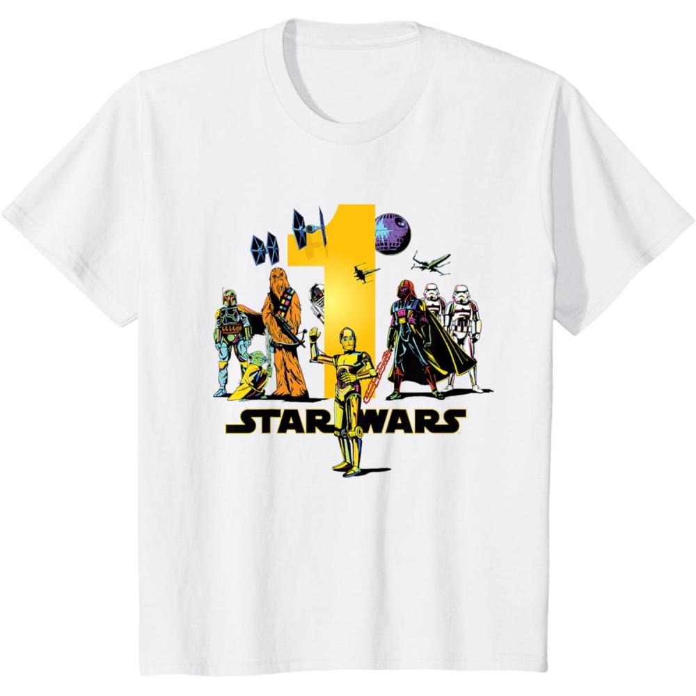imageKids Star Wars Classic Characters First Birthday 1 Year Old TShirtWhite