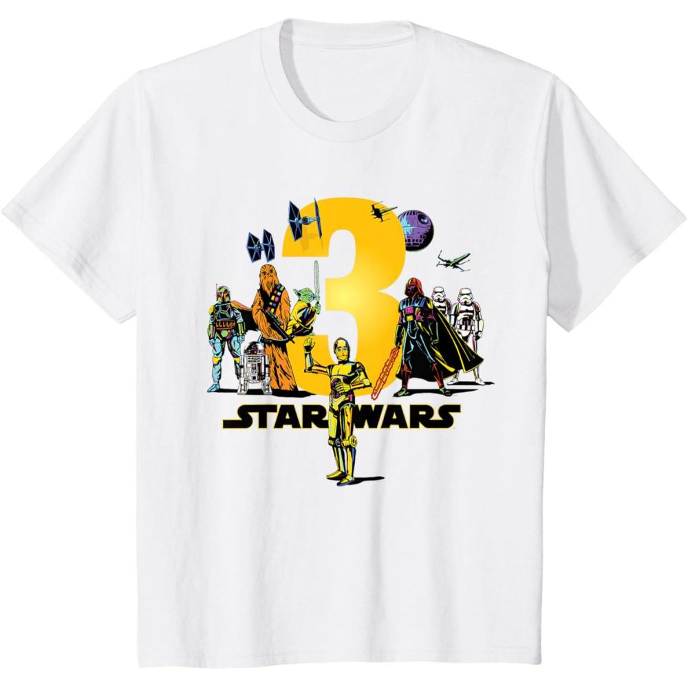 imageKids Star Wars Classic Characters Third Birthday 3 Years Old TShirtWhite