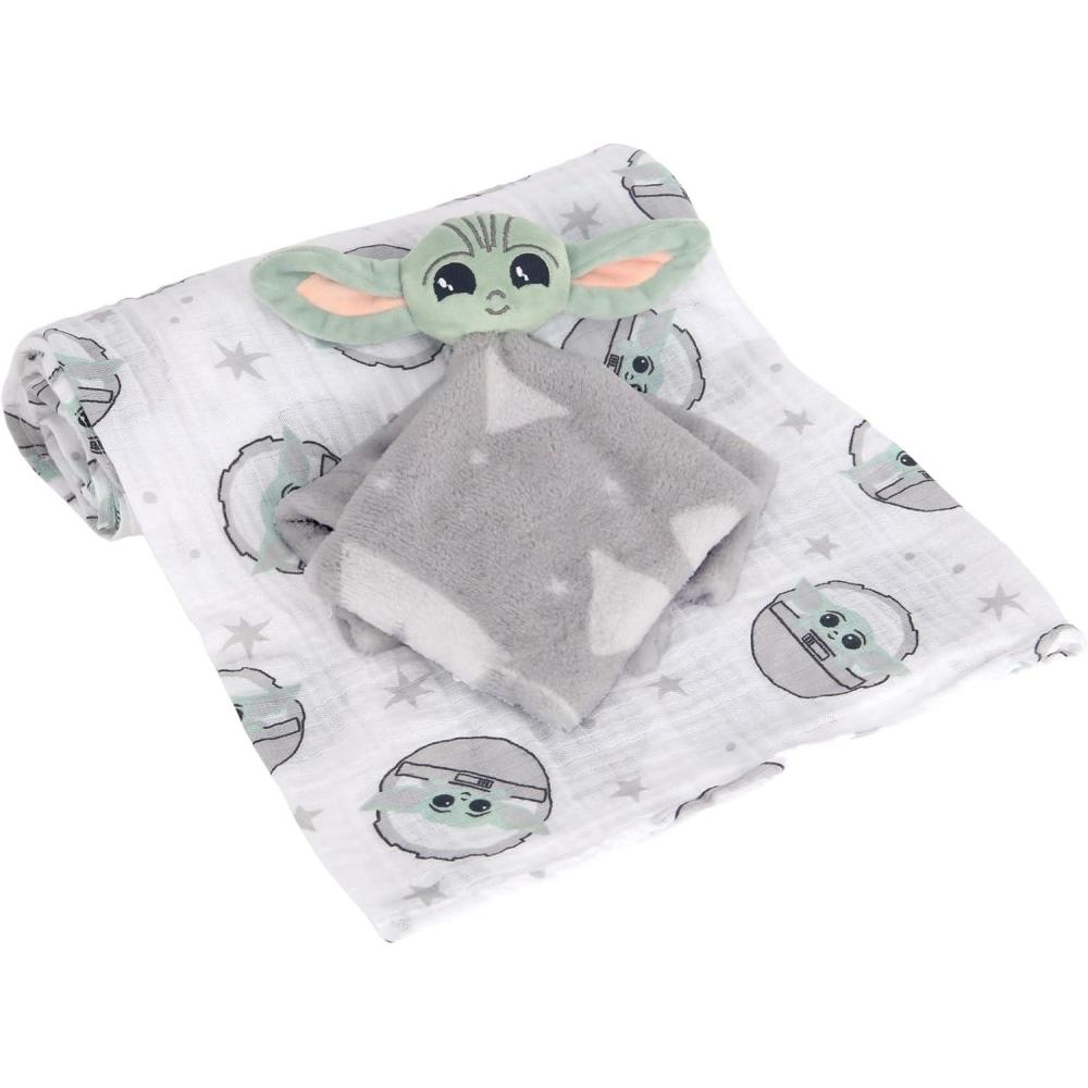 imageLambs ampamp Ivy Star Wars Baby YodaThe Child Swaddle Blanket ampamp Lovey Gift SetGrogu