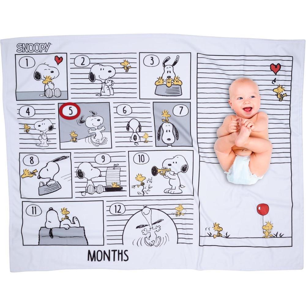 imageLambs ampamp Ivy Star Wars The ChildGroguBaby Yoda Fleece Milestone Blanket wStarSnoopy