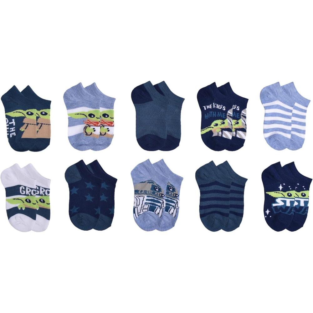 imageSTAR WARS Boys 10Pack No Show SocksBlue