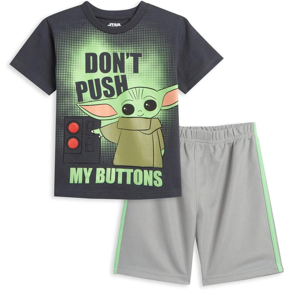 imageSTAR WARS The Mandalorian The Child Baby Athletic TShirt and Mesh Shorts Outfit Set Infant to Big KidCharcoal
