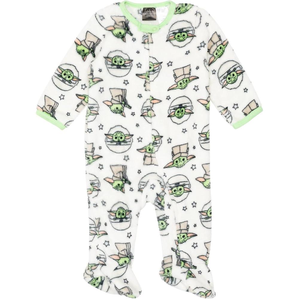 imageSTAR WARS The Mandalorian The Child Baby Zip Up Sleep N Play Coverall Newborn to InfantWhite