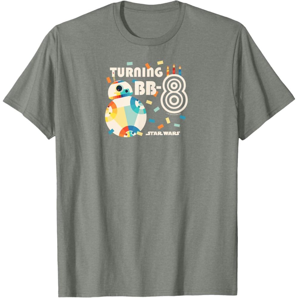 imageStar Wars  Turning BB8 8th Birthday TShirtOlive Heather