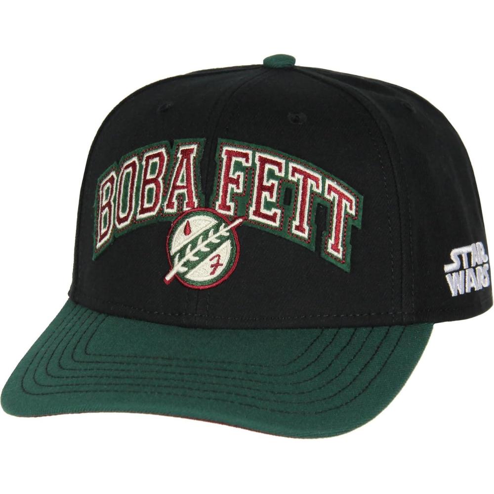 imageStar Wars Adult Embroidered Precurve Snapback Hat for Men and WomenBoba Fett