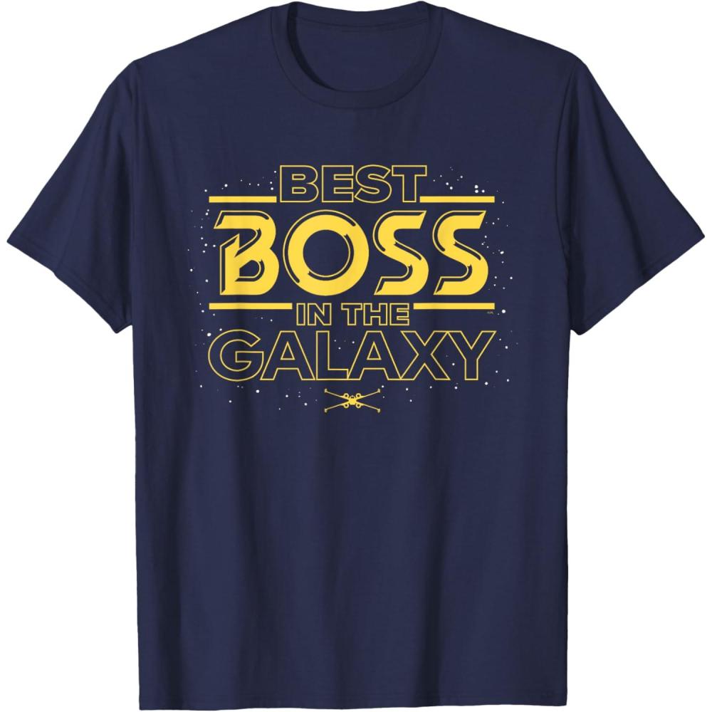 imageStar Wars Best Boss in the Galaxy Birthday Employer Gift TShirtNavy Blue