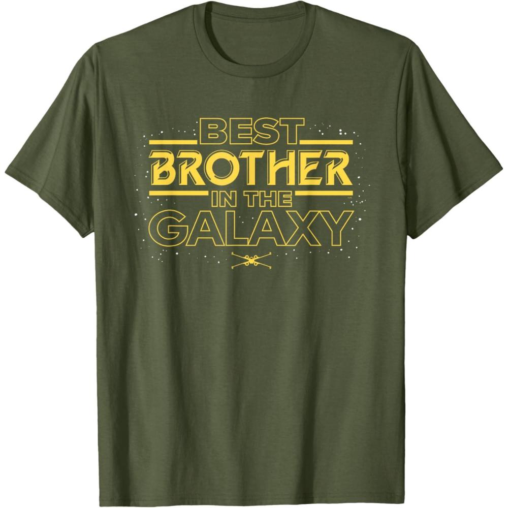 imageStar Wars Best Brother in the Galaxy Family Trip Birthday TShirtOlive Green