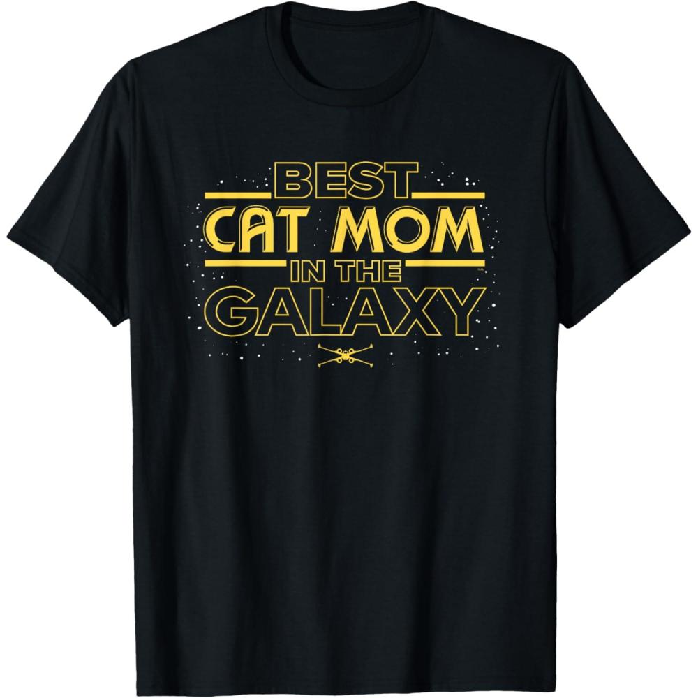 imageStar Wars Best Cat Mom in the Galaxy Birthday Mothers Day TShirtBlack