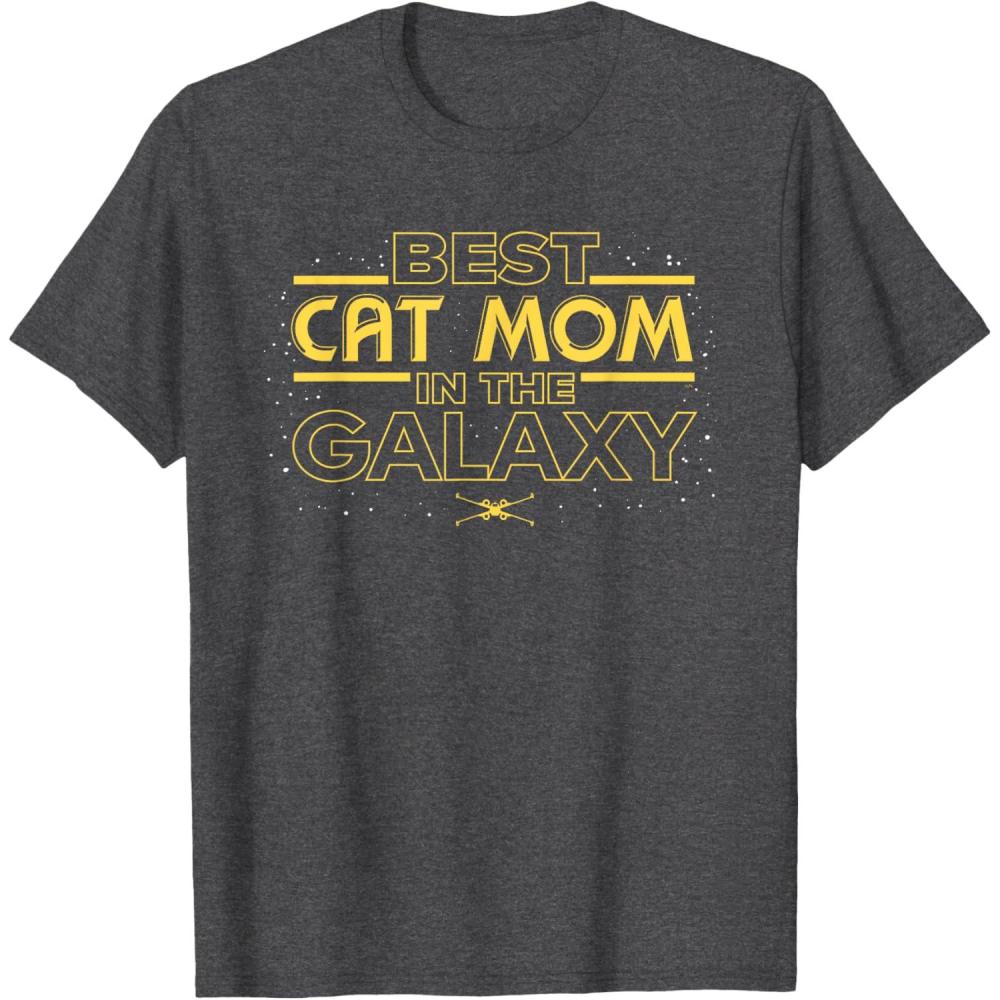 imageStar Wars Best Cat Mom in the Galaxy Birthday Mothers Day TShirtDark Heather Grey
