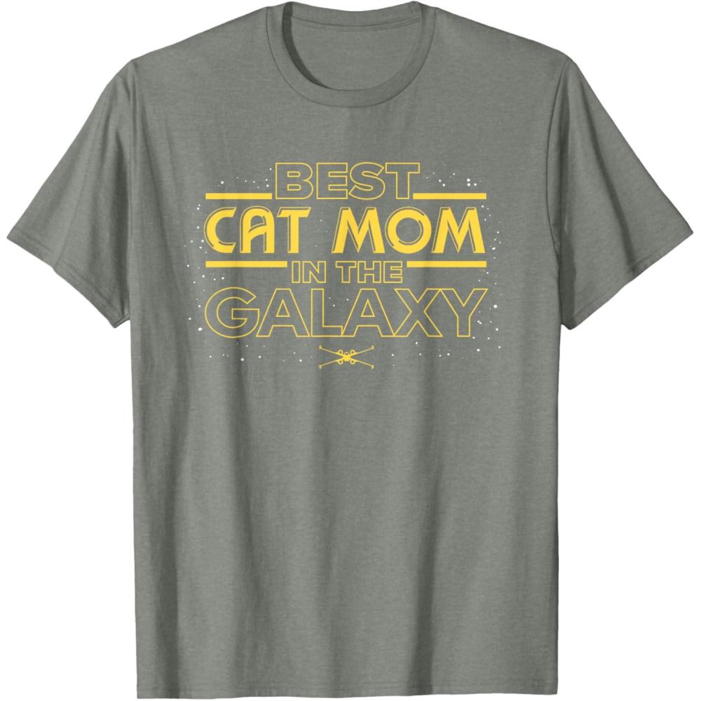 imageStar Wars Best Cat Mom in the Galaxy Birthday Mothers Day TShirtOlive Heather