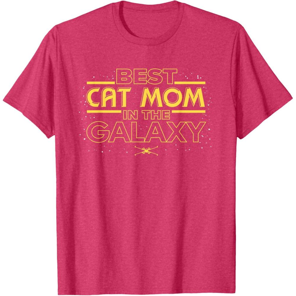 imageStar Wars Best Cat Mom in the Galaxy Birthday Mothers Day TShirtRed Heather