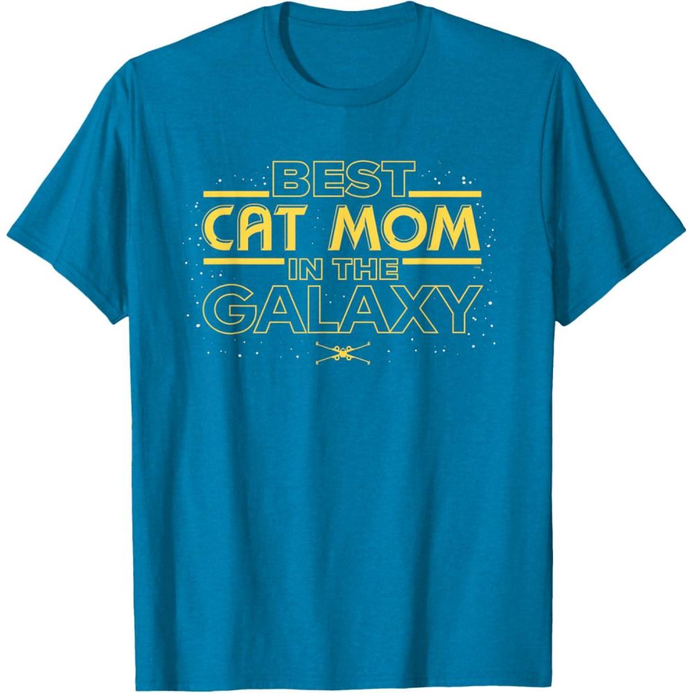 imageStar Wars Best Cat Mom in the Galaxy Birthday Mothers Day TShirtSapphire Blue
