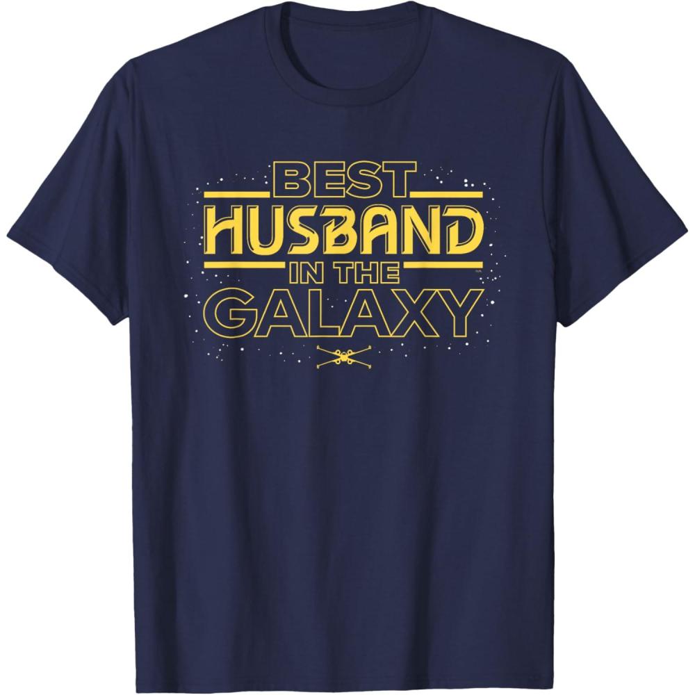 imageStar Wars Best Husband in the Galaxy Birthday Anniversary TShirtNavy Blue