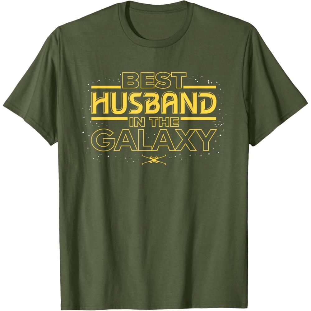 imageStar Wars Best Husband in the Galaxy Birthday Anniversary TShirtOlive Green