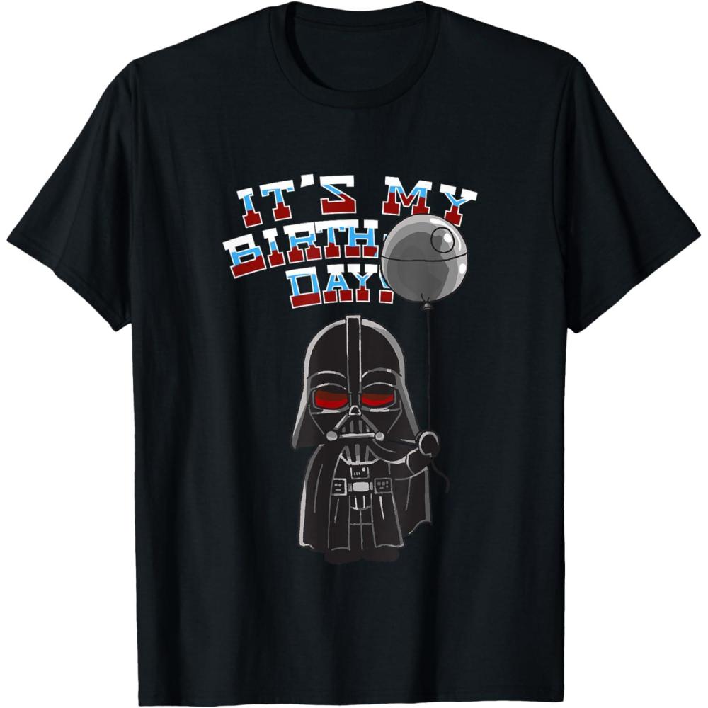 imageStar Wars Darth Vader Balloon Boy Its My Birthday TShirtBlack
