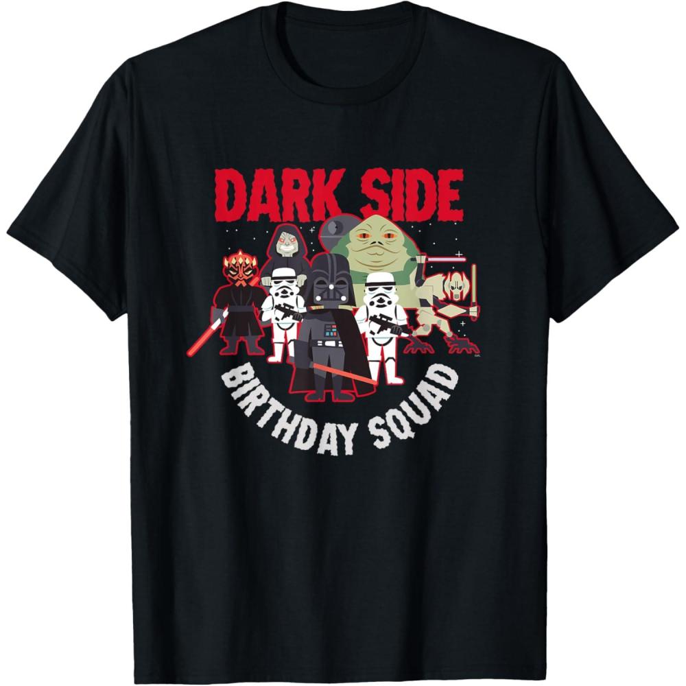 imageStar Wars Darth Vader ampamp Bad Guys Dark Side Birthday Squad TShirtBlack