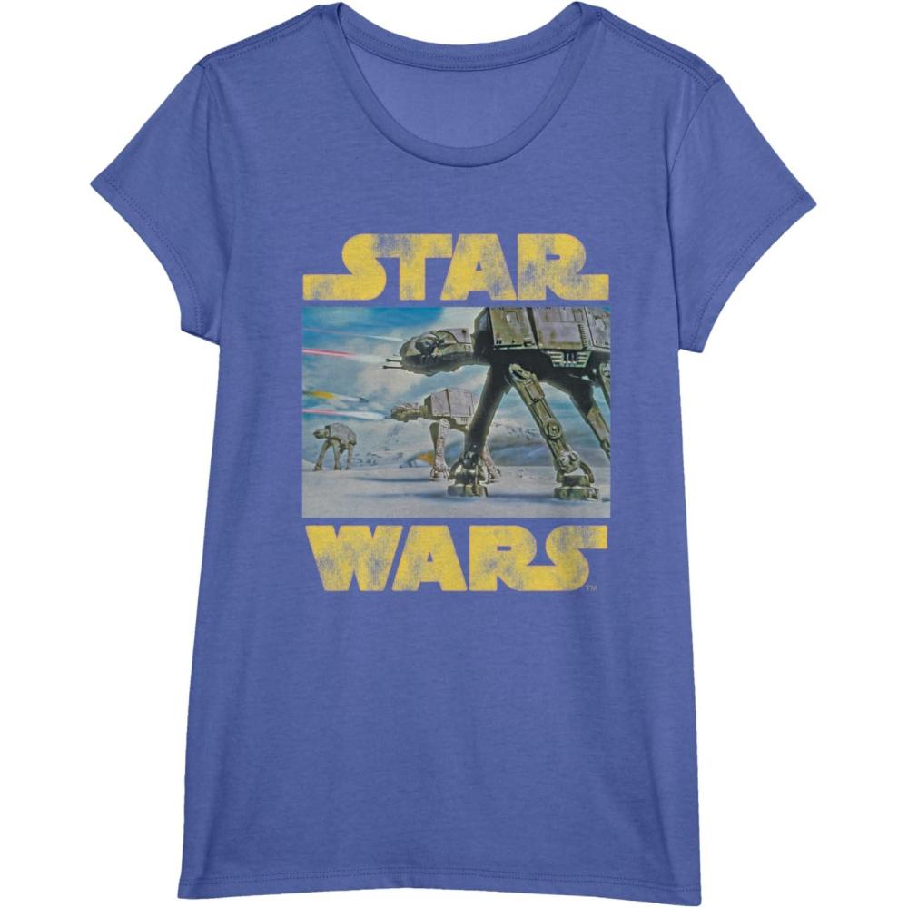 imageStar Wars Vintage Imperial ATAT Battle of Hoth TShirt TShirtBright Blue Heather