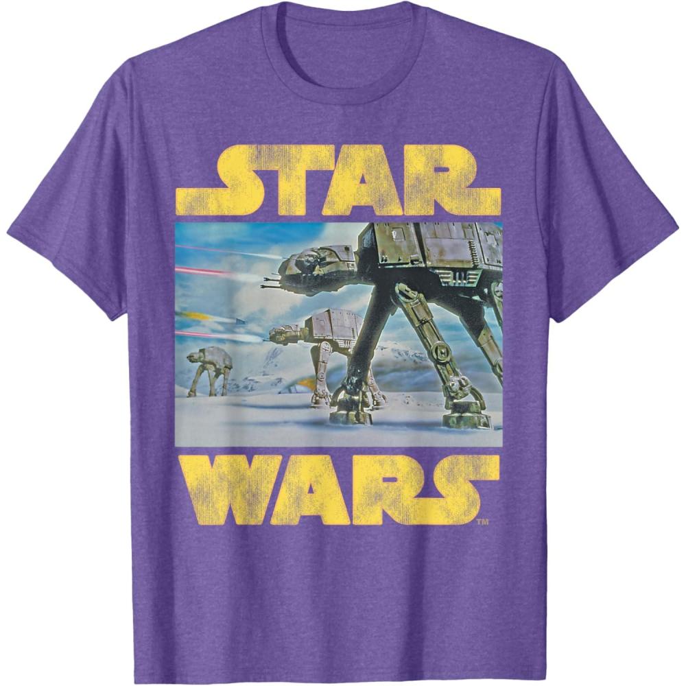imageStar Wars Vintage Imperial ATAT Battle of Hoth TShirt TShirtPurple Heather