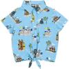 imageSTAR WARS Chewbacca Darth Vader R2D2 Stormtrooper TIE Fighter XWing Matching Family Hawaiian Button Down Shirt AdultBlue Island  Button Down W Front Tie