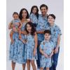 imageSTAR WARS Chewbacca Darth Vader R2D2 Stormtrooper TIE Fighter XWing Matching Family Hawaiian Button Down Shirt AdultBlue Island  Knee Length Dress