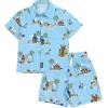imageSTAR WARS Chewbacca Darth Vader R2D2 Stormtrooper TIE Fighter XWing Matching Family Hawaiian Button Down Shirt AdultBlue Island  Shorts Set