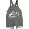 imageSTAR WARS Chewbacca R2D2 Yoda Baby French Terry Short Overalls TShirt and Hat 3 Piece Outfit Set Newborn to InfantGrey