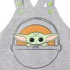 imageSTAR WARS Chewbacca R2D2 Yoda Baby French Terry Short Overalls TShirt and Hat 3 Piece Outfit Set Newborn to InfantGrogu  Gray