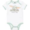 imageSTAR WARS Mandalorian The Child Baby Boys Layette Set Bodysuit Pants Bib HatWhiteGreen
