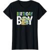 imageStar Wars The Mandalorian Grogu Birthday Boy Hug Blue Green TShirtBlack
