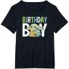 imageStar Wars The Mandalorian Grogu Birthday Boy Hug Blue Green TShirtBlack