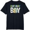 imageStar Wars The Mandalorian Grogu Birthday Boy Hug Blue Green TShirtBlack