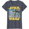 imageStar Wars Vintage Imperial ATAT Battle of Hoth TShirt TShirtHeather Blue