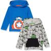 imageAmazon Essentials Disney  Marvel  Star Wars Boys and Toddlers Lightweight Hooded LongSleeve TShirts Pack of 2Marvel Captain America