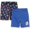 imageAmazon Essentials Disney  Marvel  Star Wars Boys and Toddlers Mesh Basketball Gym Shorts Pack of 2Avengers Logo